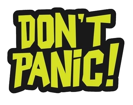 Panic button image for humour effect
